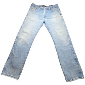 Wrangler 47MWZSW 47 Regular Fit Jeans Mens 34x32 Stonewash Blue Denim